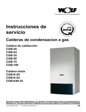 Instrucciones Generales. Wolf CGB-K-24, CGB-50, CGB-35, CGB-24, CGB-K40 ...