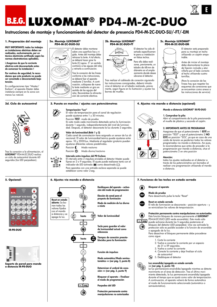 B.E.G. LUXOMAT® PD4-M-2C-DUO | Manualzz