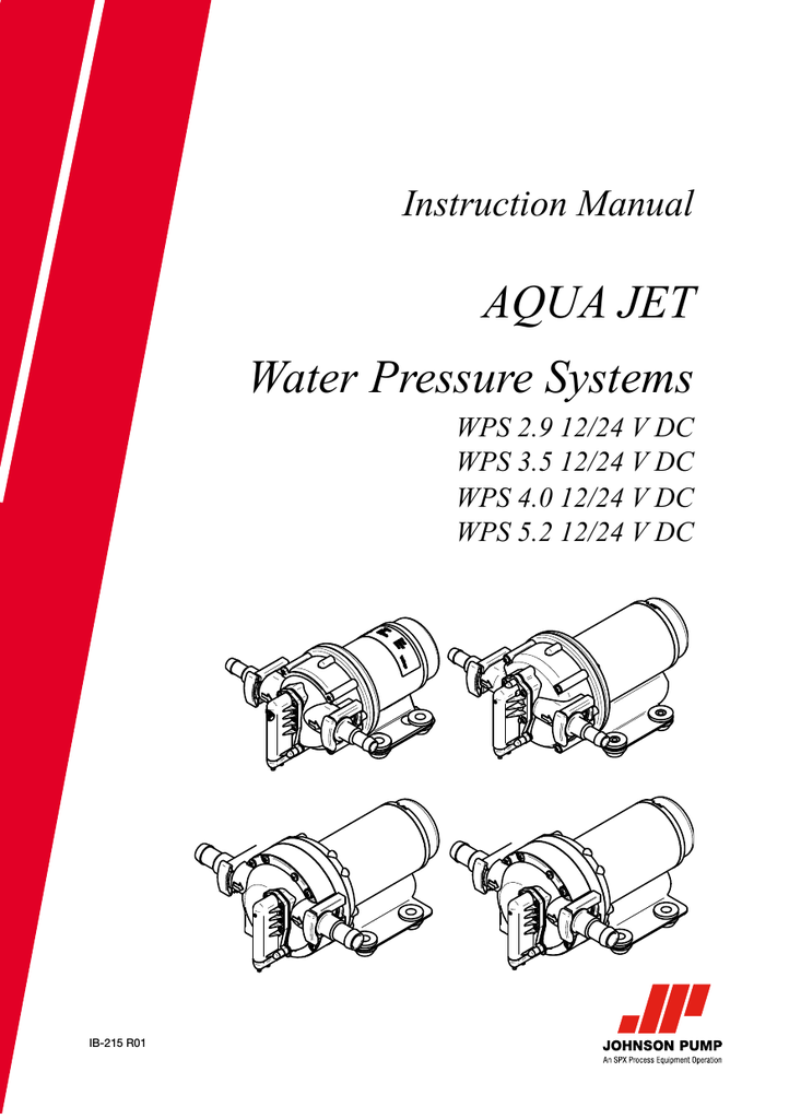 Instruction Manual Aqua Jet Water Pressure Systems Wps 2 9 12