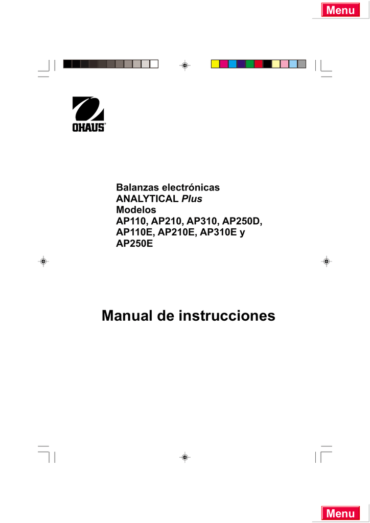 Ohaus ANALYTICAL Plus AP110 Manual de usuario Manualzz