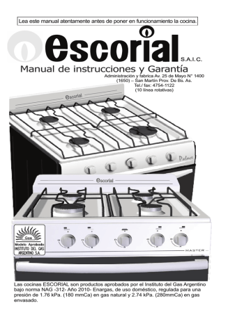 COCINA ESCORIAL CANDOR GAS NATURAL - Bringeri