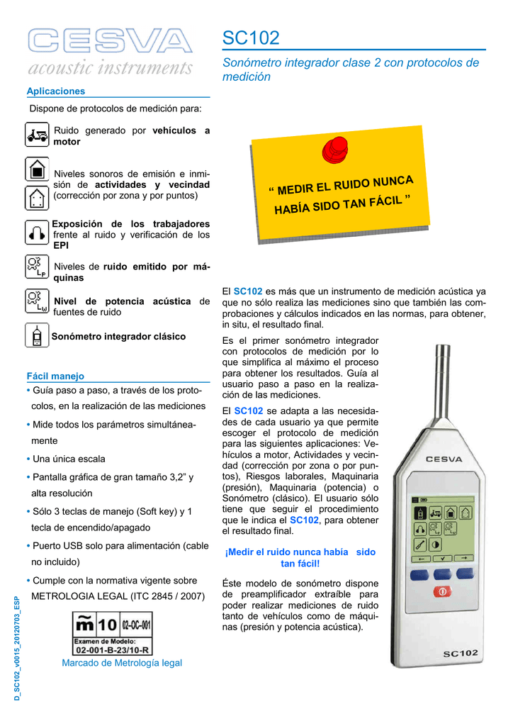 Sonometro Integrador Clase 2 Con Protocolos De Medicion Manualzz