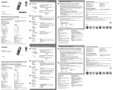 Sony ICD PX240 Quick Start Guide | Manualzz