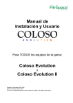 Manual de Instalaci&oacute;n y Usuario Coloso Evolution I y II