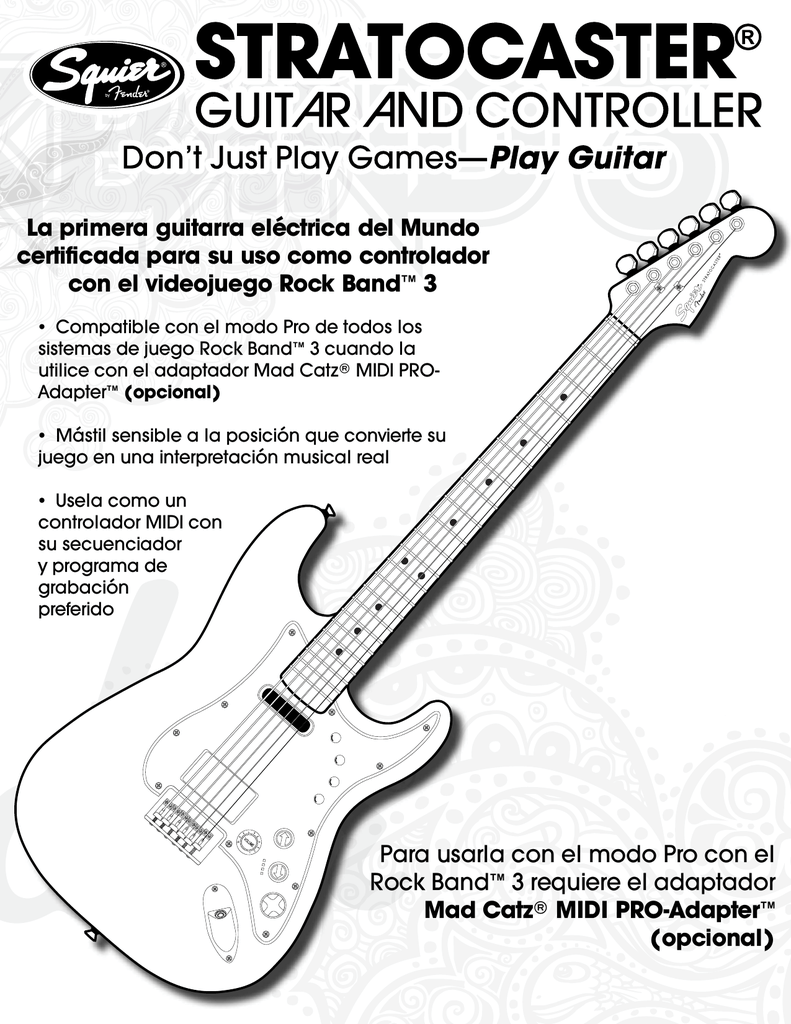 guitarra y controlador Stratocaster de Squier by Fender | Manualzz