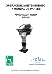 Manual de Operaci&oacute;n, Mantenimiento y Partes -  Apiconador Meiwa RT 70 F