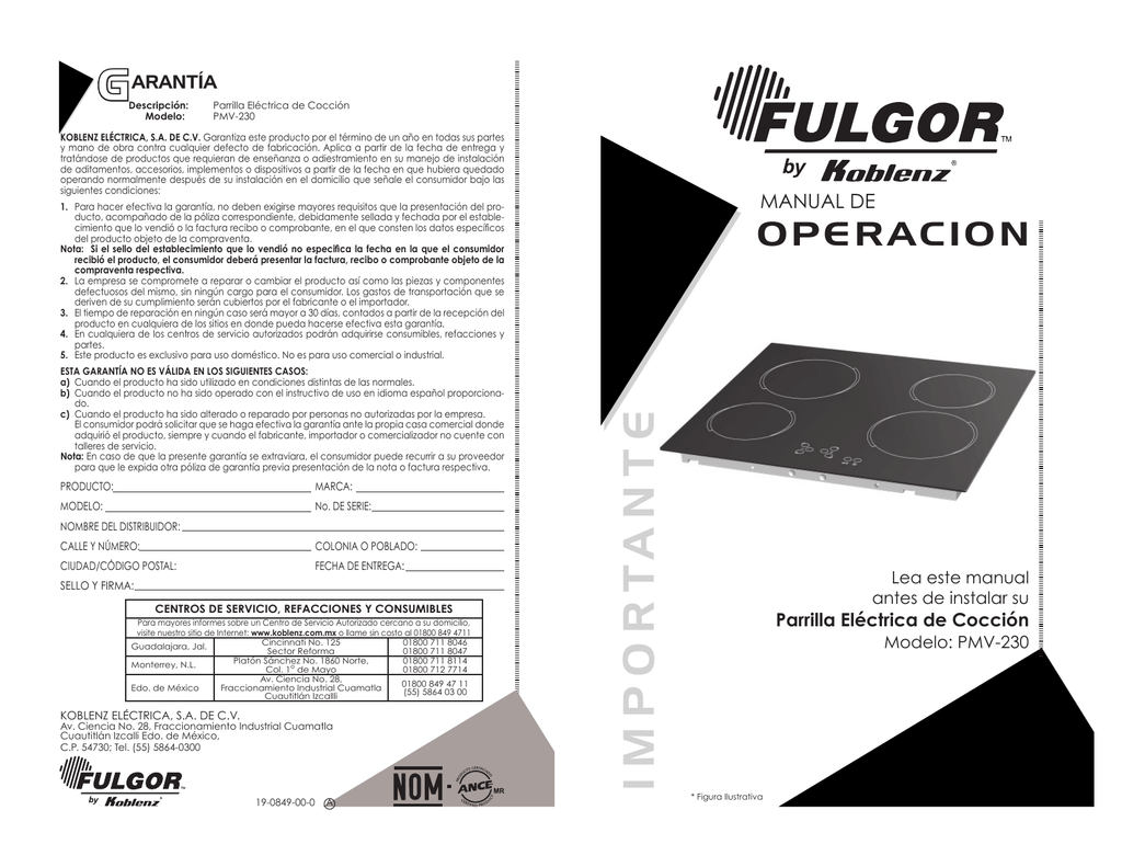 ESTUFA DE EMPOTRAR MANUAL DE SERVICIO LISTA DE PARTES MODELOS *EE-100 MILAN  *EE-101 VERONA *EE-108 BARI *EE-109 CAPRI - PDF Free Download