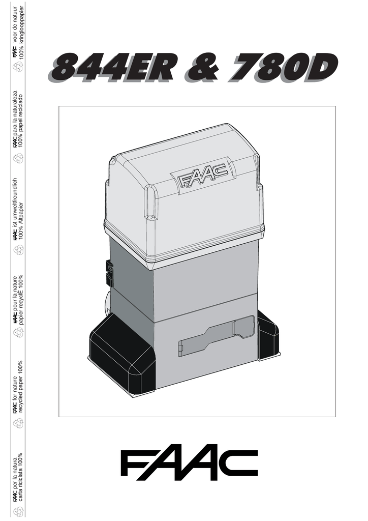 Faac 844 With 780d Manual Manualzz
