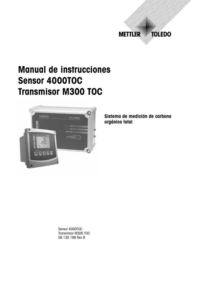 Manual de instrucciones Sensor 4000TOC Transmisor M300 TOC | Manualzz