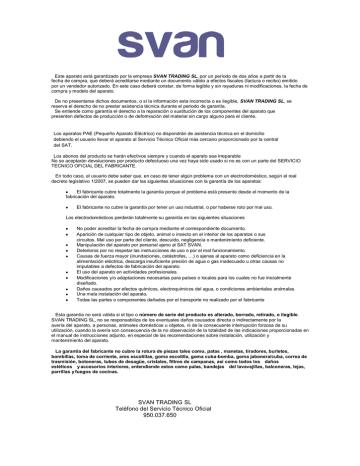 carta garantia svan  Manualzz