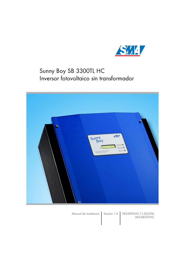 SMA Sunny Boy SB 3300TL HC Installation manual Manualzz