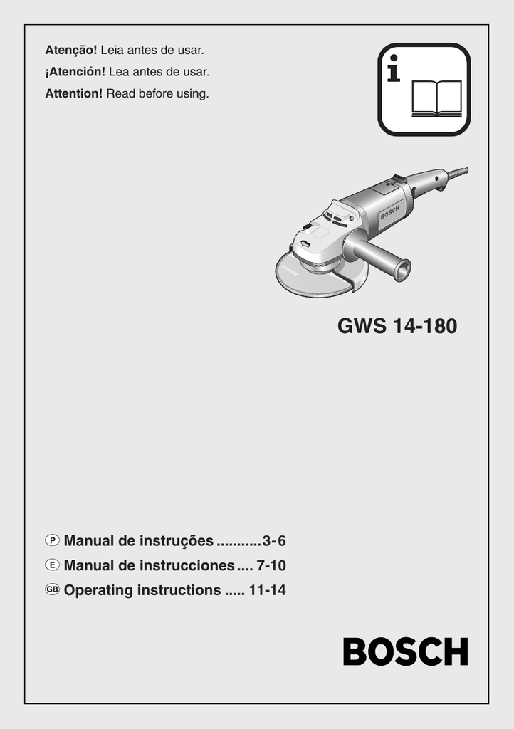 GWS 14-180 - Ferramentas Bosch | Manualzz