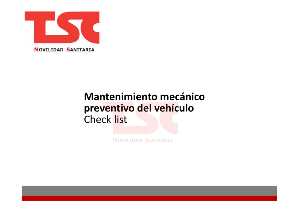 Mantenimiento mecánico preventivo del vehículo Check list Manualzz