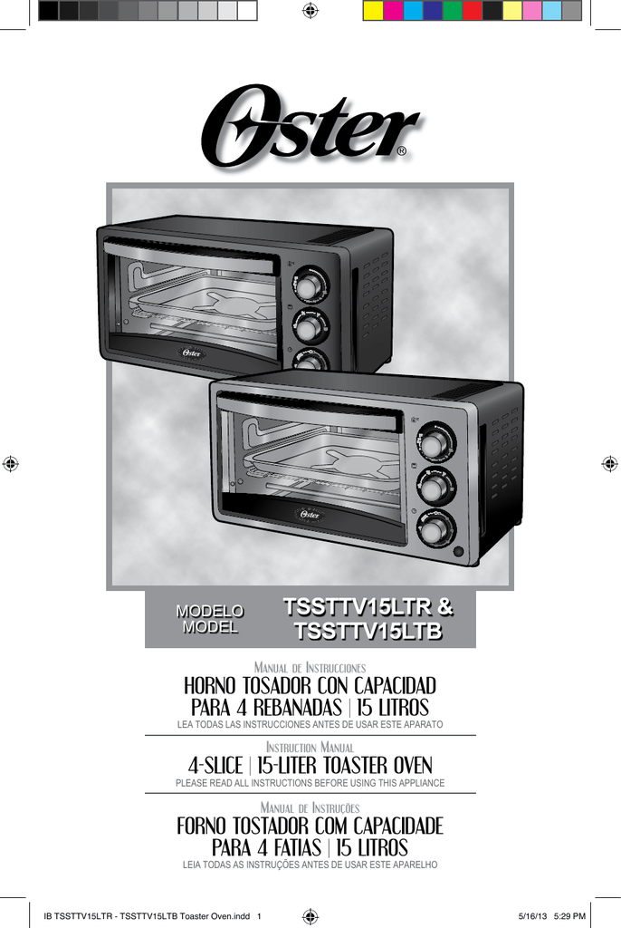 Oster TSSTTV15LTV, TSSTTV15LTR, TSSTTV15LTB Manual de usuario | Manualzz