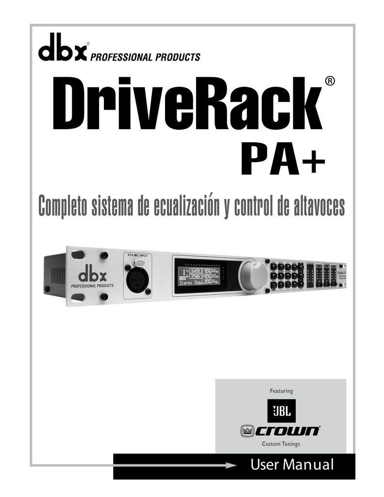 Dbx Driverack Pa El Manual Del Propietario Manualzz