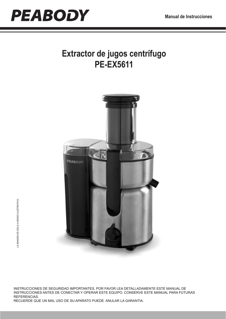 Extractor de jugos centrífugo PE-EX5611 | Manualzz