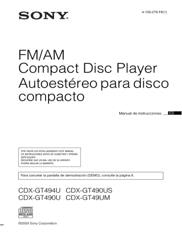 FM/AM Compact Disc Player Autoestéreo para disco compacto | Manualzz