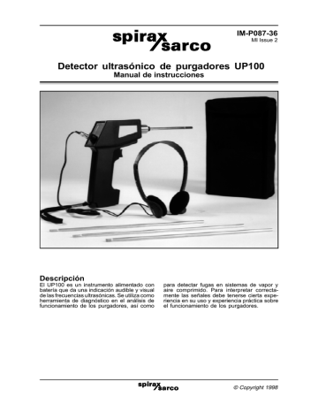 Detector ultrasónico de purgadores UP100 | Manualzz
