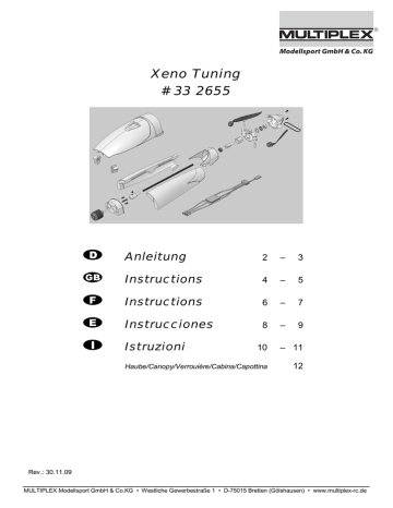 MULTIPLEX Antriebssatz Xeno Tuning Owner's Manual | Manualzz