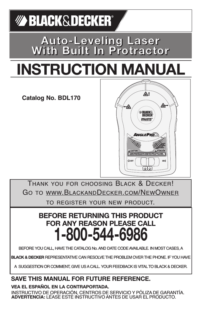 Black Decker BDL170 Manual de usuario Manualzz