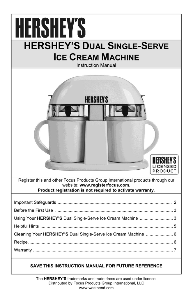 HERSHEY'S Dual Single Serve Ice Cream Machine IC13887 w/Serving Cups Brand  New