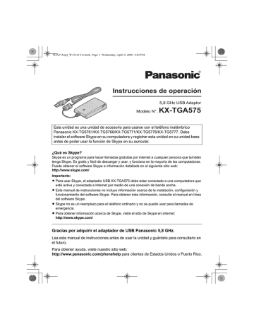 Panasonic KXTGA575 Operating instructions | Manualzz