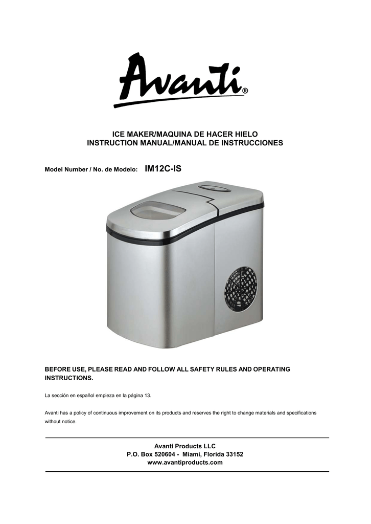 avanti portable ice maker troubleshooting