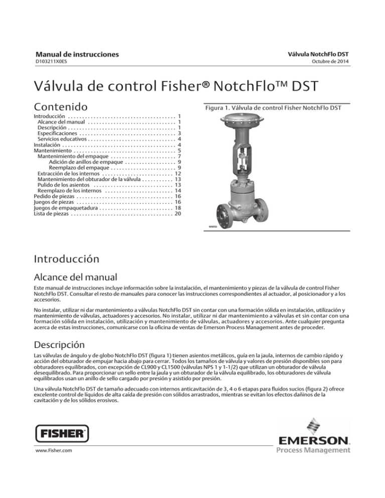 Válvula de control Fisher NotchFlo DST | Manualzz