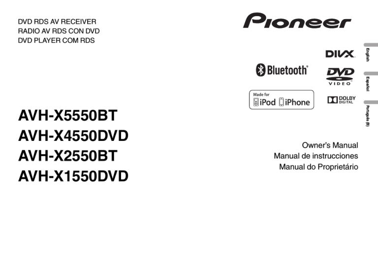 Avh X5550bt Avh X4550dvd Avh X2550bt Avh Manualzz