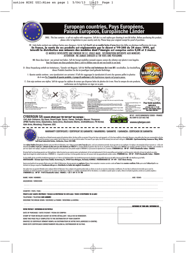 notice MINI UZI:Mise en page 1 - Manualzz