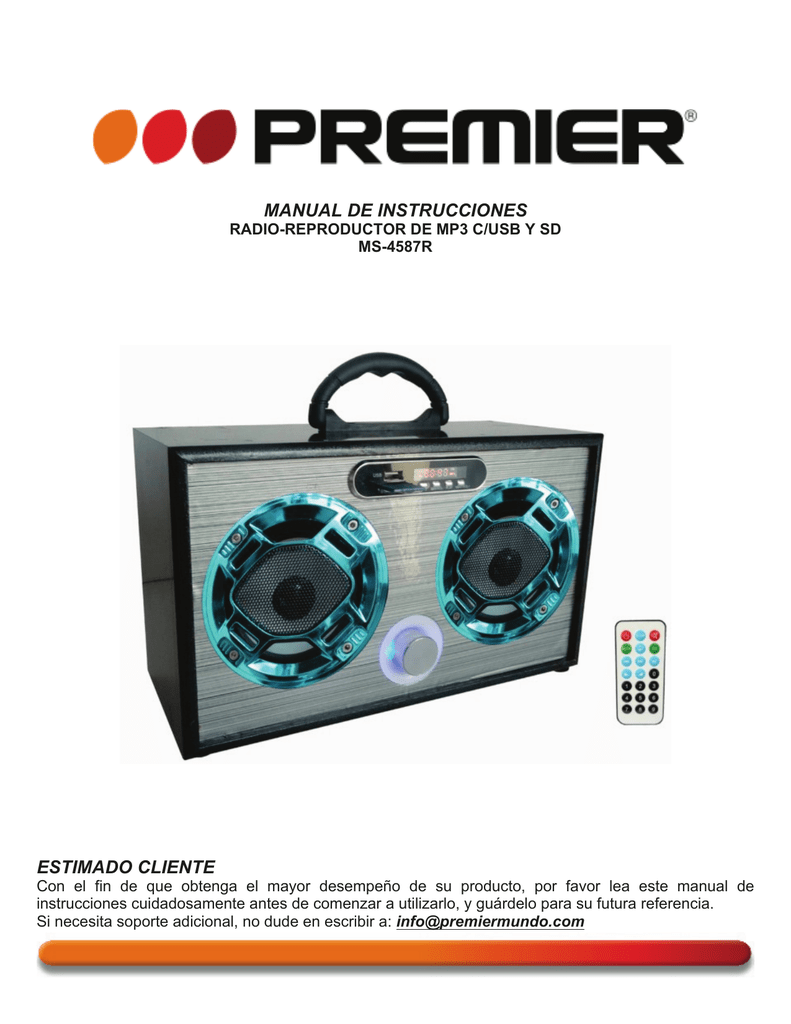 Productos Premier  Radio-Reproductor de CD