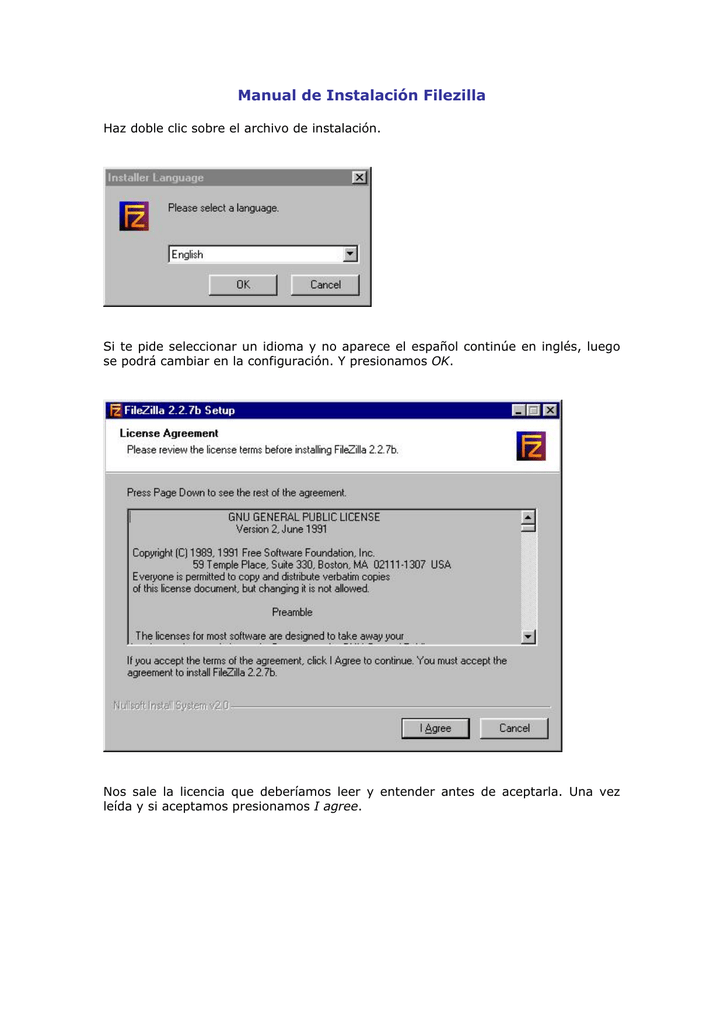 Manual de Instalación Filezilla Manualzz