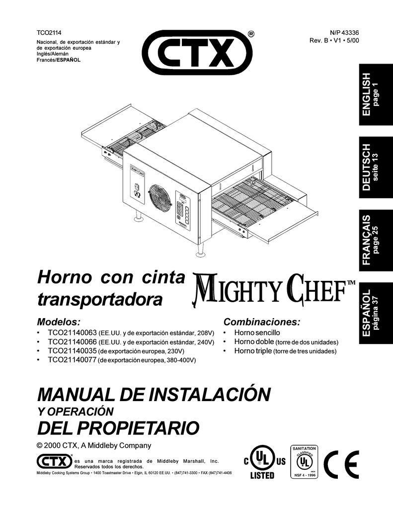 Manual De Instalacion Del Propietario Horno Con Cinta Manualzz