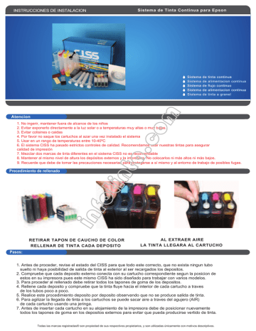Manual de instalación en impresoras Epson de 4 cartuchos | Manualzz