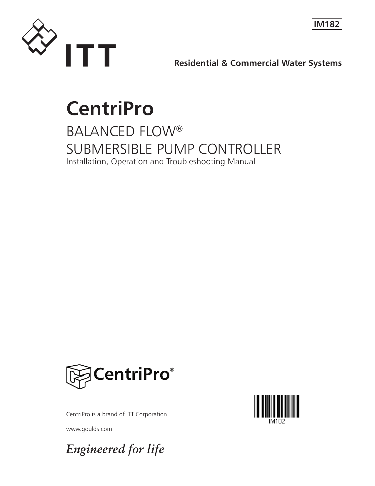 ITT User manual CentriPro Manualzz