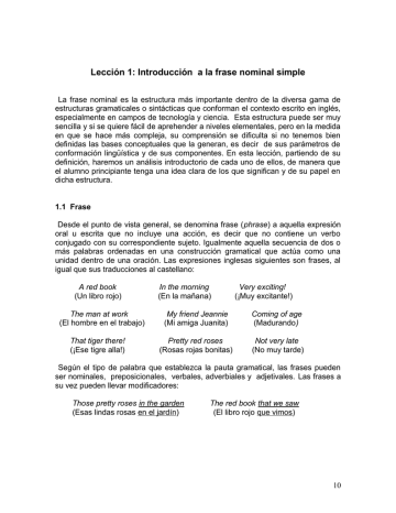 Leccion 1 Introduccion A La Frase Nominal Simple Manualzz
