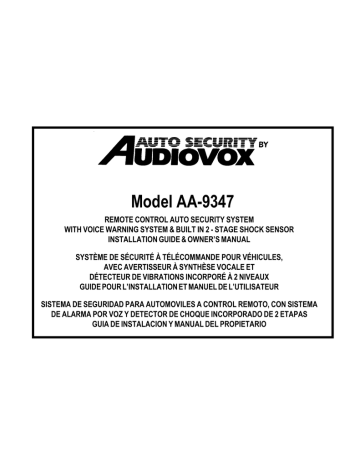 Audiovox | User Manual | Model AA-9347 | Manualzz