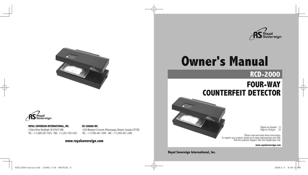 Rcd 2000 Manual Indd Royal Sovereign Canada Manualzz