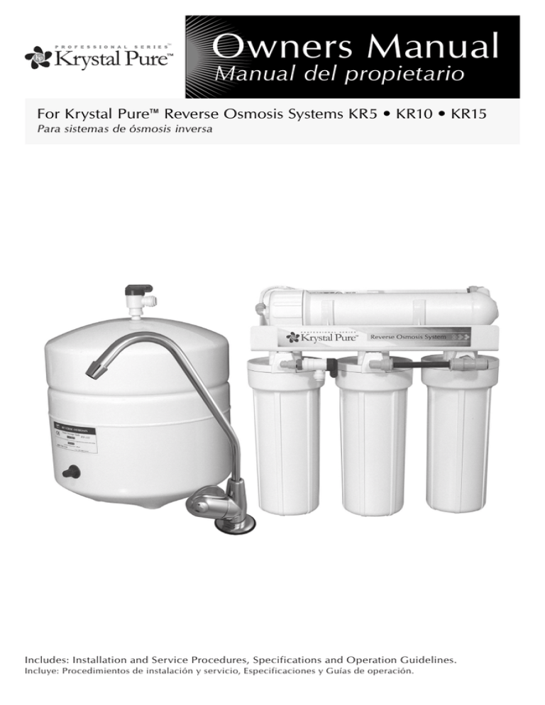 Owners Manual - Why Krystal Pure? | Manualzz
