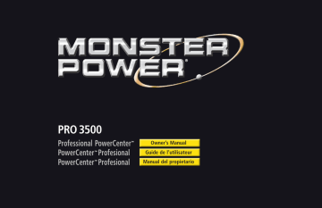 Monster PowerCenter PRO3500 Owner's Manual | Manualzz