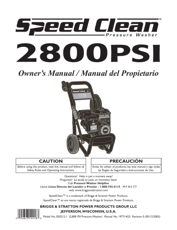 Simplicity 020212-1, SpeedClean 020212-0, Speed Clean El manual del propietario | Manualzz
