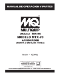 Manual de Operaci&oacute;n y Partes - Apisonador Mikasa MTX-70