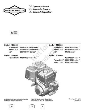 Briggs & Stratton 210000 Intek Operator’s manual | Manualzz