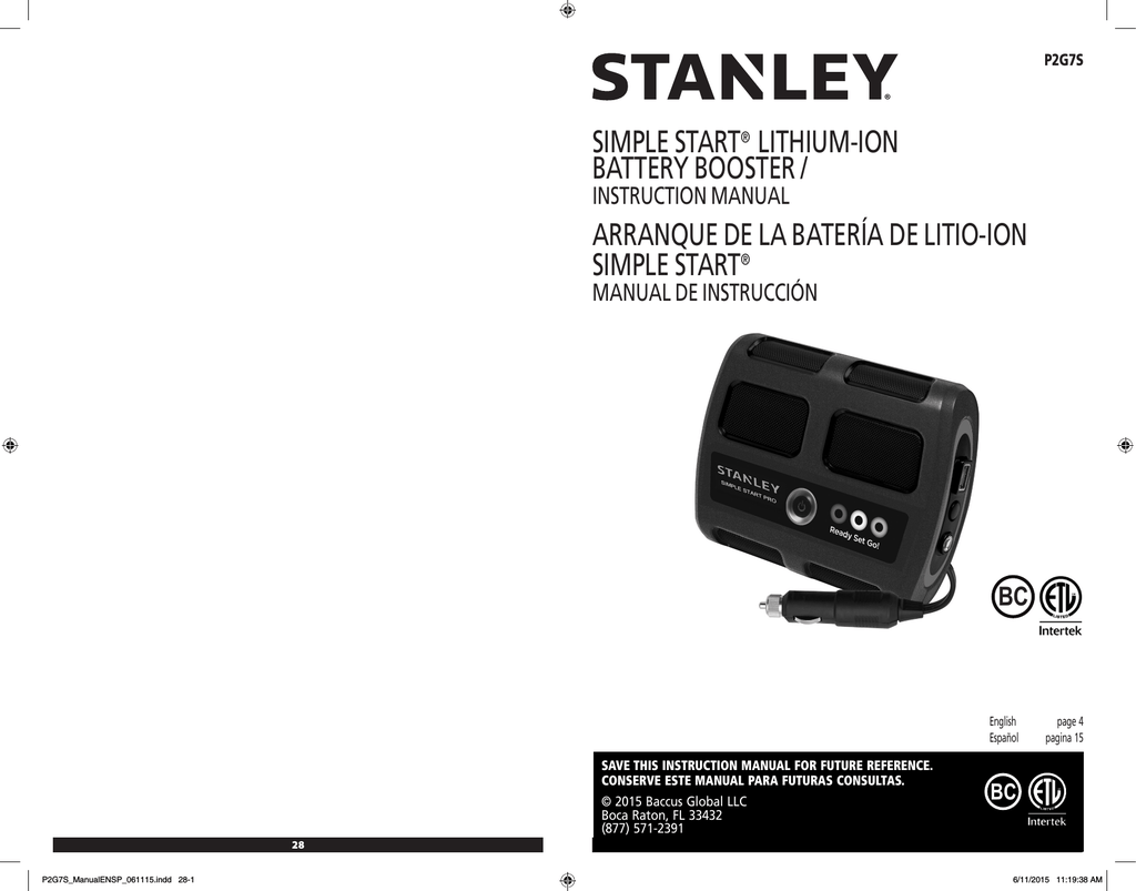 stanley simple start not charging