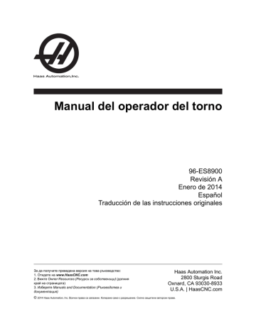 Manual del operador del torno - Haas Automation® Resource Center | Manualzz