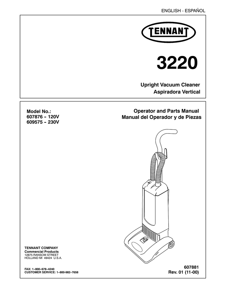 Upright Vacuum Cleaner Operator and Parts Manual Manualzz