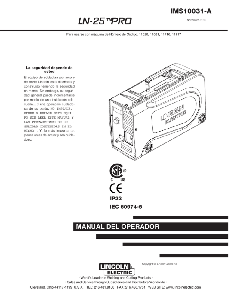 Lincoln Electric LN-25 Pro Operating instructions | Manualzz