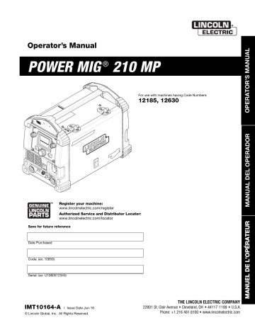 Lincoln 210 Mp Manual