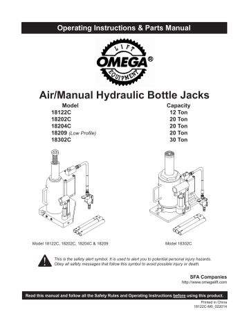 Air/Manual Hydraulic Bottle Jacks | Manualzz