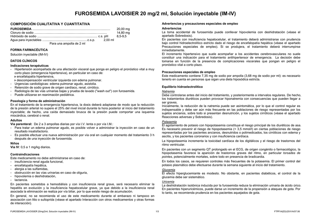 Orden De Furosemida